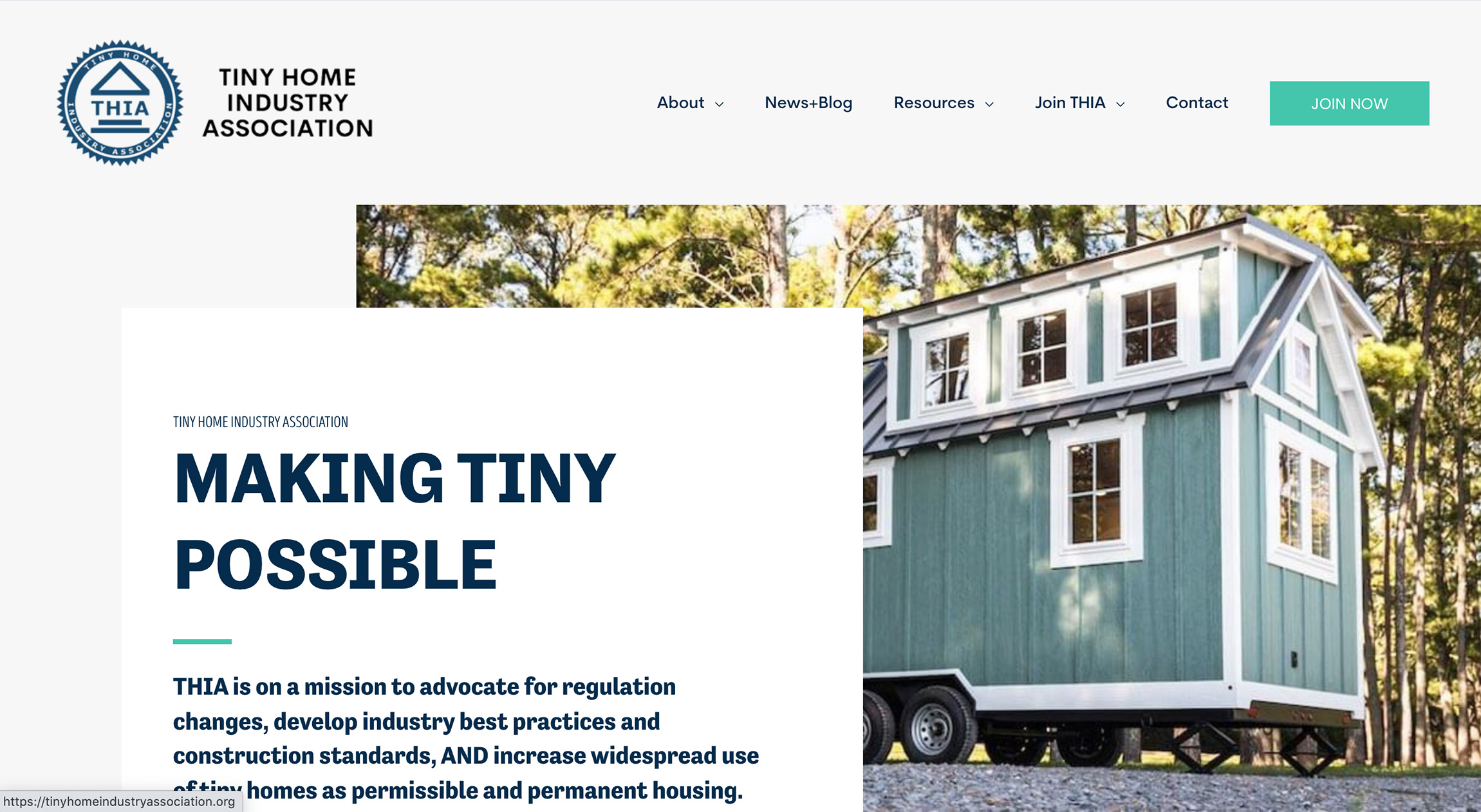 THIA Homepage Screenshot of THIA Homepage